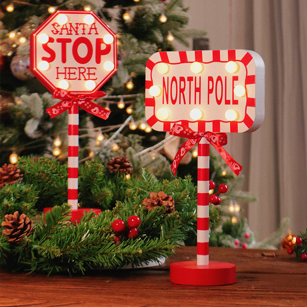 Christmas LED Road Sign Table Light-Rectangular