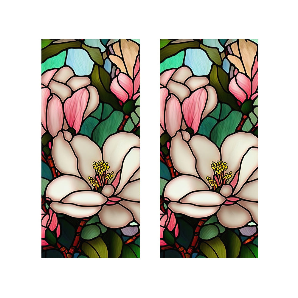 2 Sheets Static Cling Privacy Window Sticker-Flowers