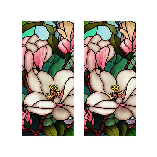 2 Sheets Static Cling Privacy Window Sticker-Flowers