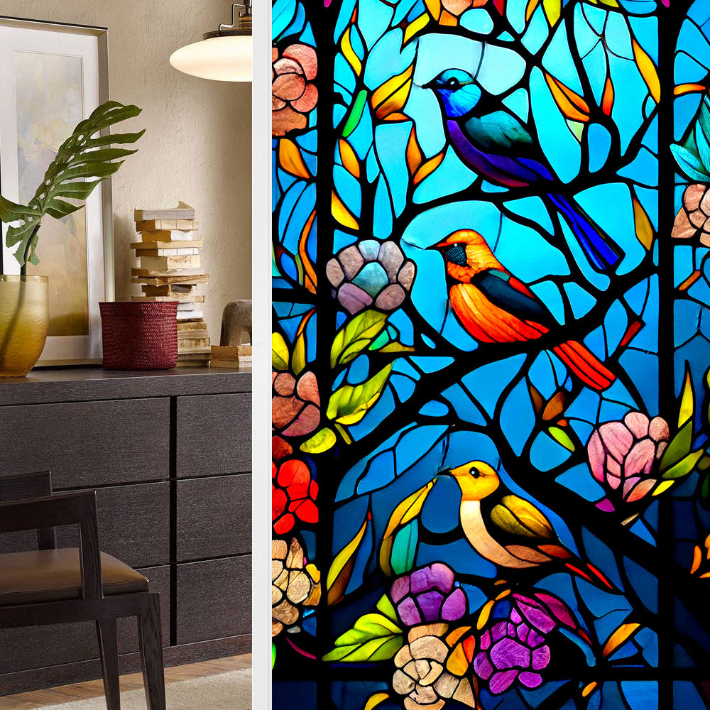 2 Sheets Static Cling Privacy Window Sticker-3 Birds