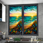 2 Sheets Static Cling Privacy Window Sticker-Sun Rise