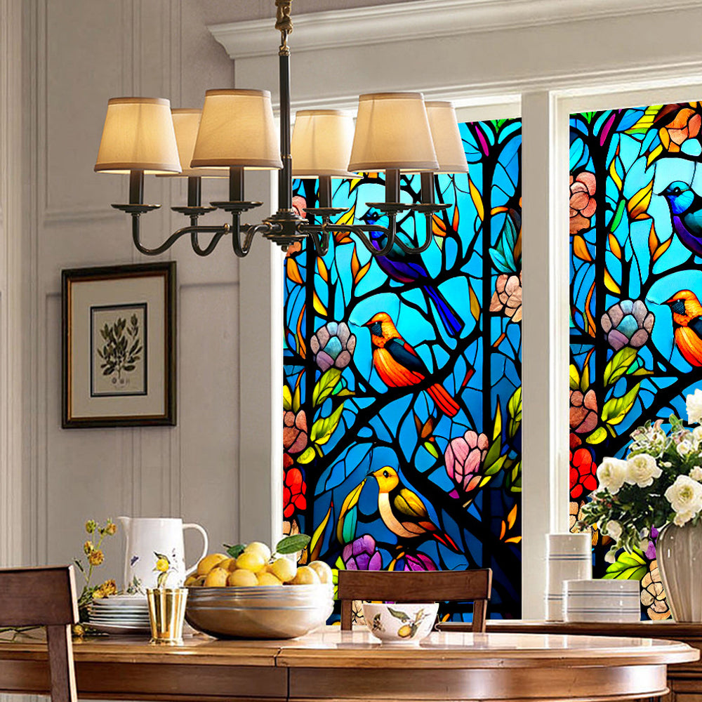 2 Sheets Static Cling Privacy Window Sticker-3 Birds