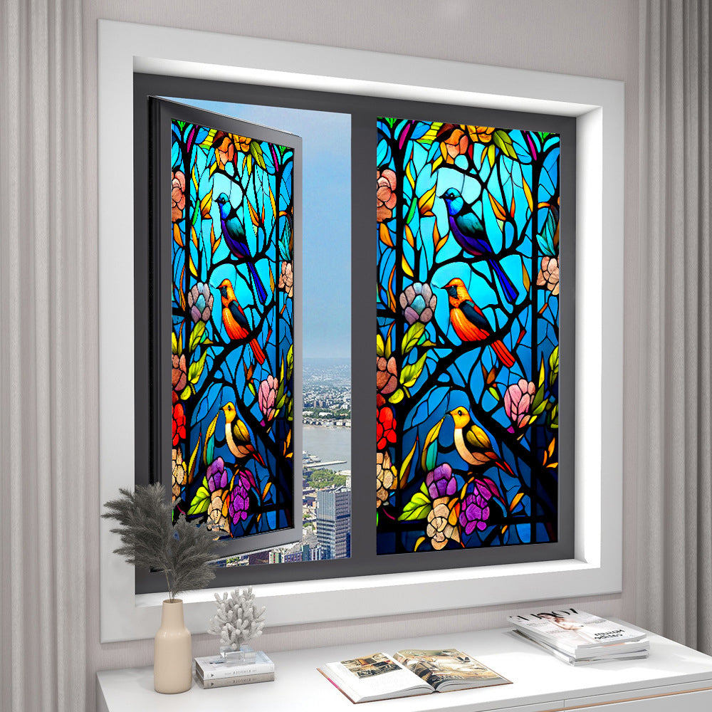 2 Sheets Static Cling Privacy Window Sticker-3 Birds