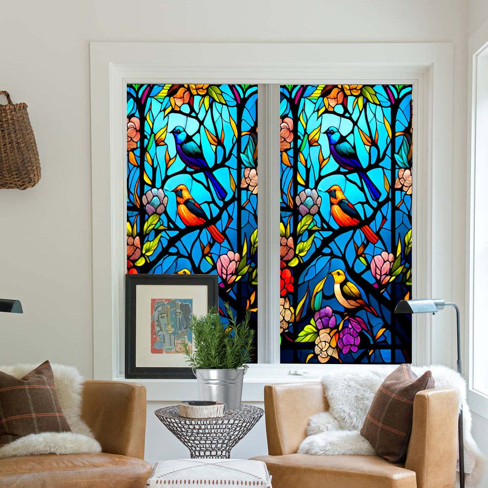 2 Sheets Static Cling Privacy Window Sticker-3 Birds