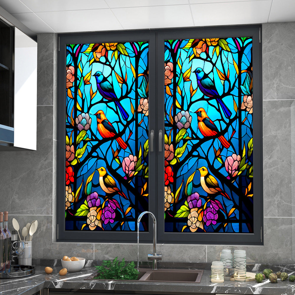 2 Sheets Static Cling Privacy Window Sticker-3 Birds