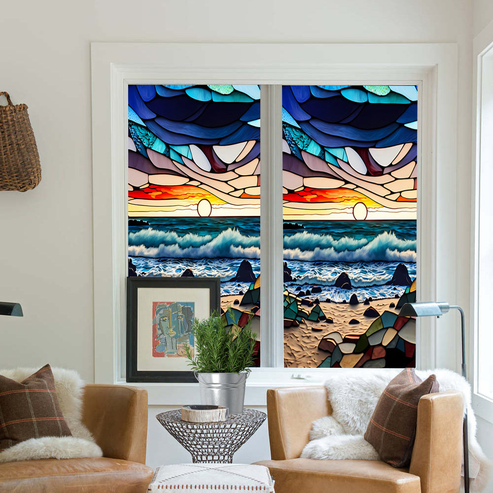 2 Sheets Static Cling Privacy Window Sticker-Sea