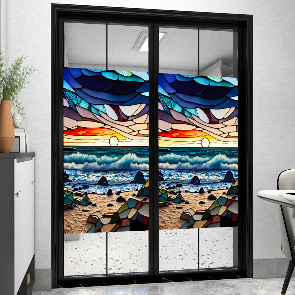 2 Sheets Static Cling Privacy Window Sticker-Sea