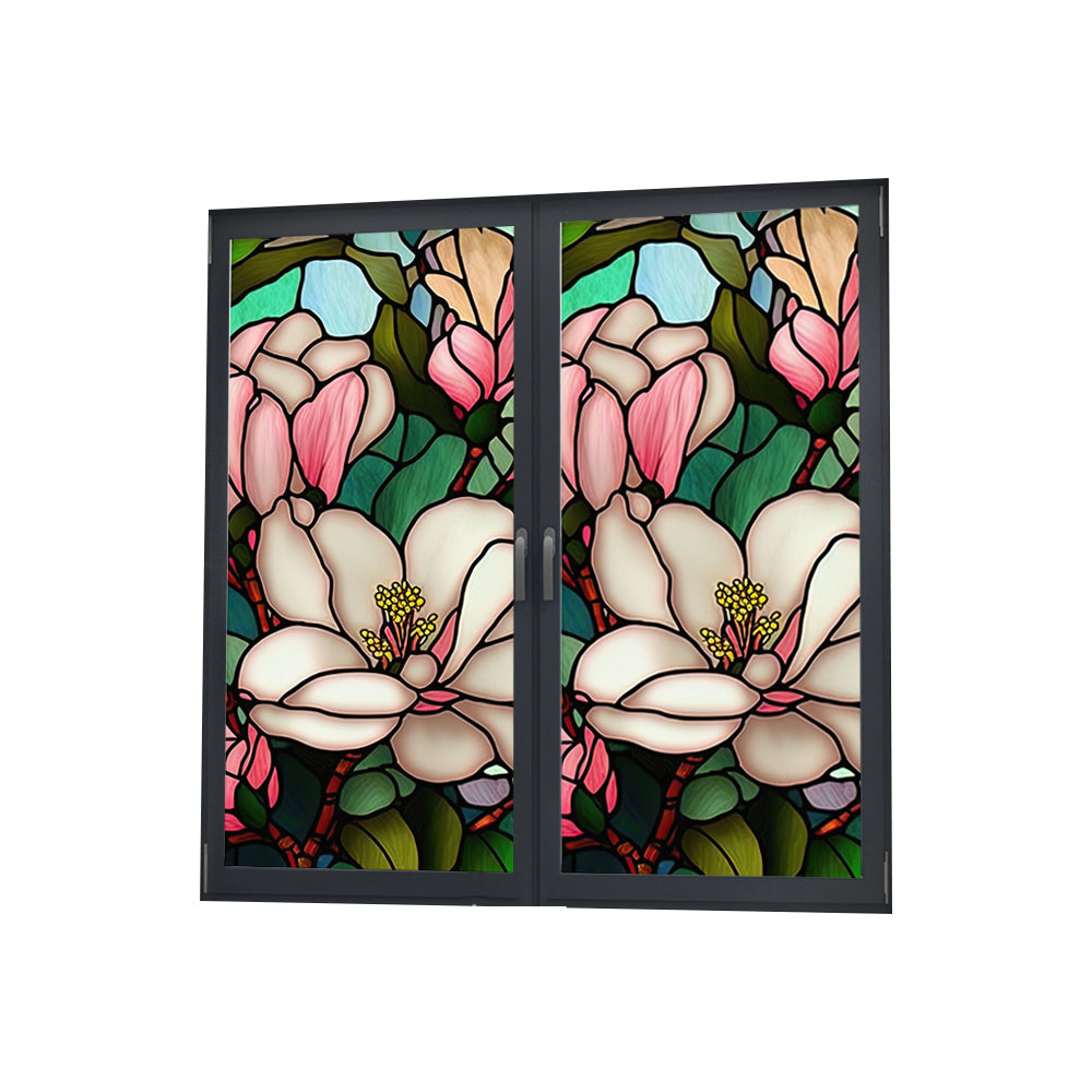 2 Sheets Static Cling Privacy Window Sticker-Flowers