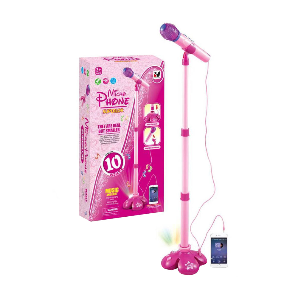 Kids Karaoke Machine with 1 Microphone Adjustable Stand Music Play Toy
