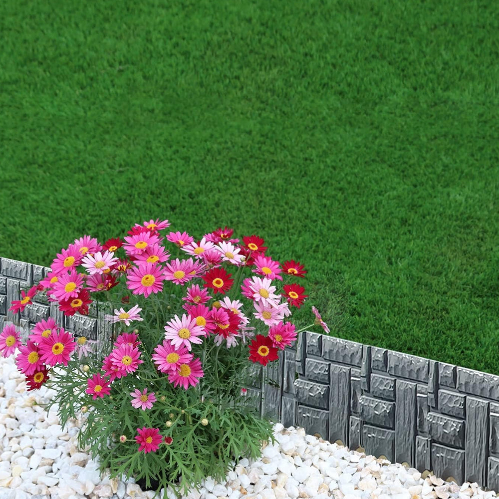 6Pcs Plastic Garden Landscape Edging Borders 1.5M Flower Bed Borders Garden Lawn Fence