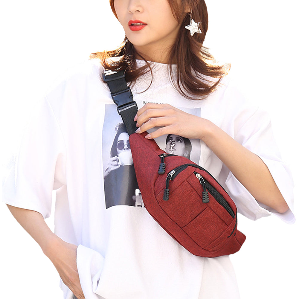 Unisex Sling Bag Chest Pack Fanny Pack Sports Waist Bag Wallet