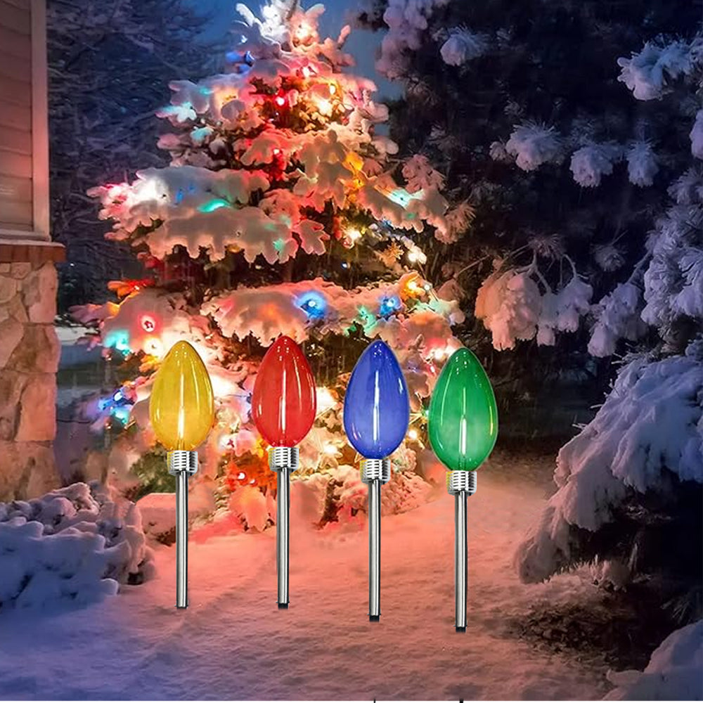 6Pcs Solar Christmas Light Patio Walkway Lamp Outdoor Garden Decor Lights