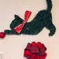 Cat/Dog Shaped Christmas Wreath-Cat with Plaid Bow