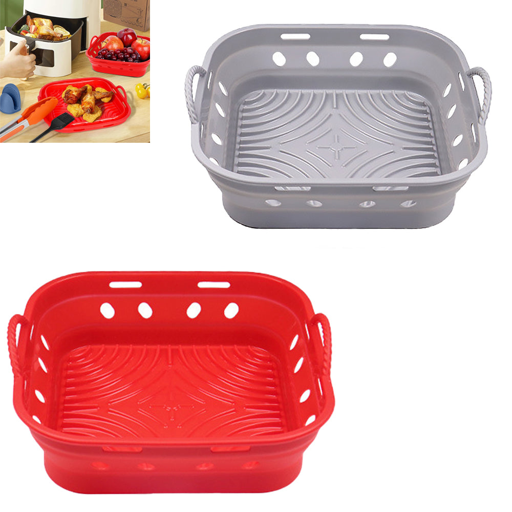 2Pcs Square Foldable Air Fryer Silicone Liner