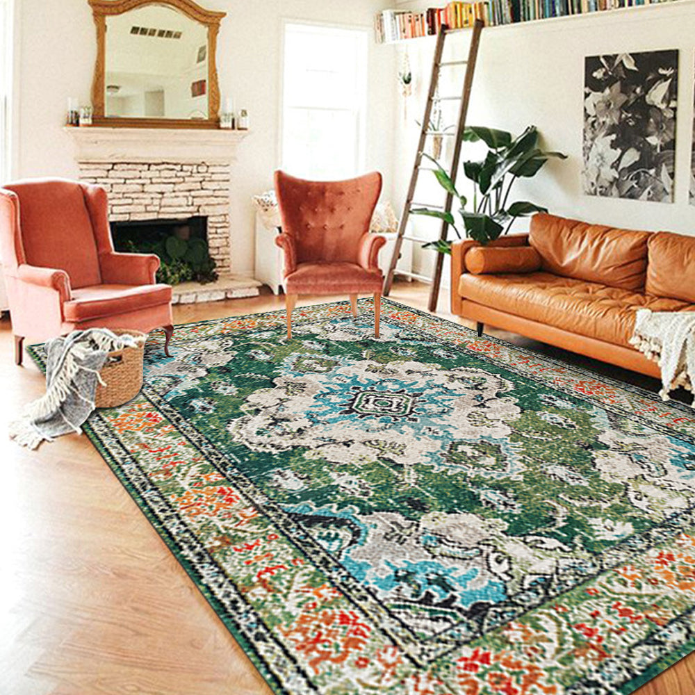 Bohemian Rug Floor Protector Mat Non-Slip Carpet Vintage Rugs for Home Decoration