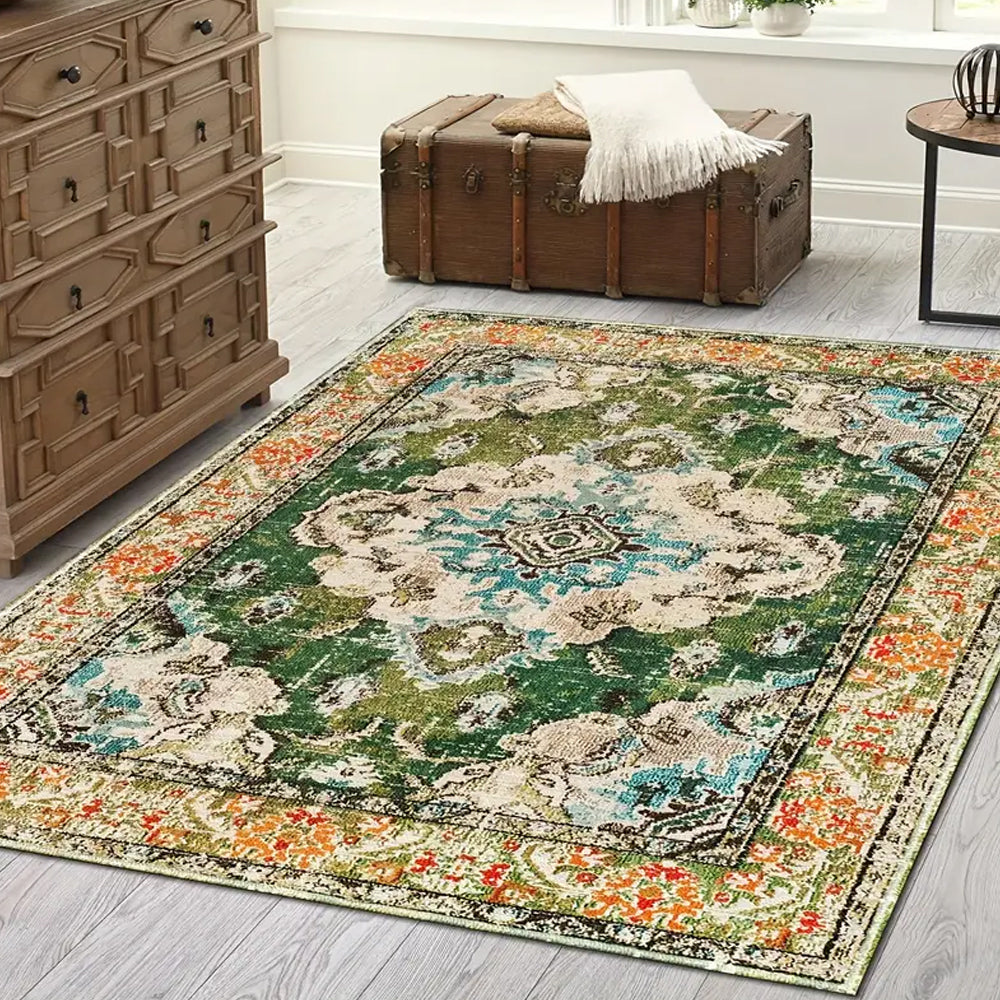 Bohemian Rug Floor Protector Mat Non-Slip Carpet Vintage Rugs for Home Decoration
