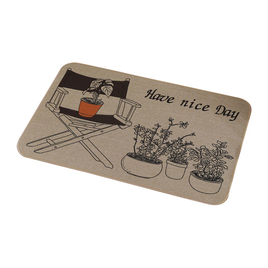 40x60cm Linen Entrance Non-Slip Door Mat-Chair Patterns