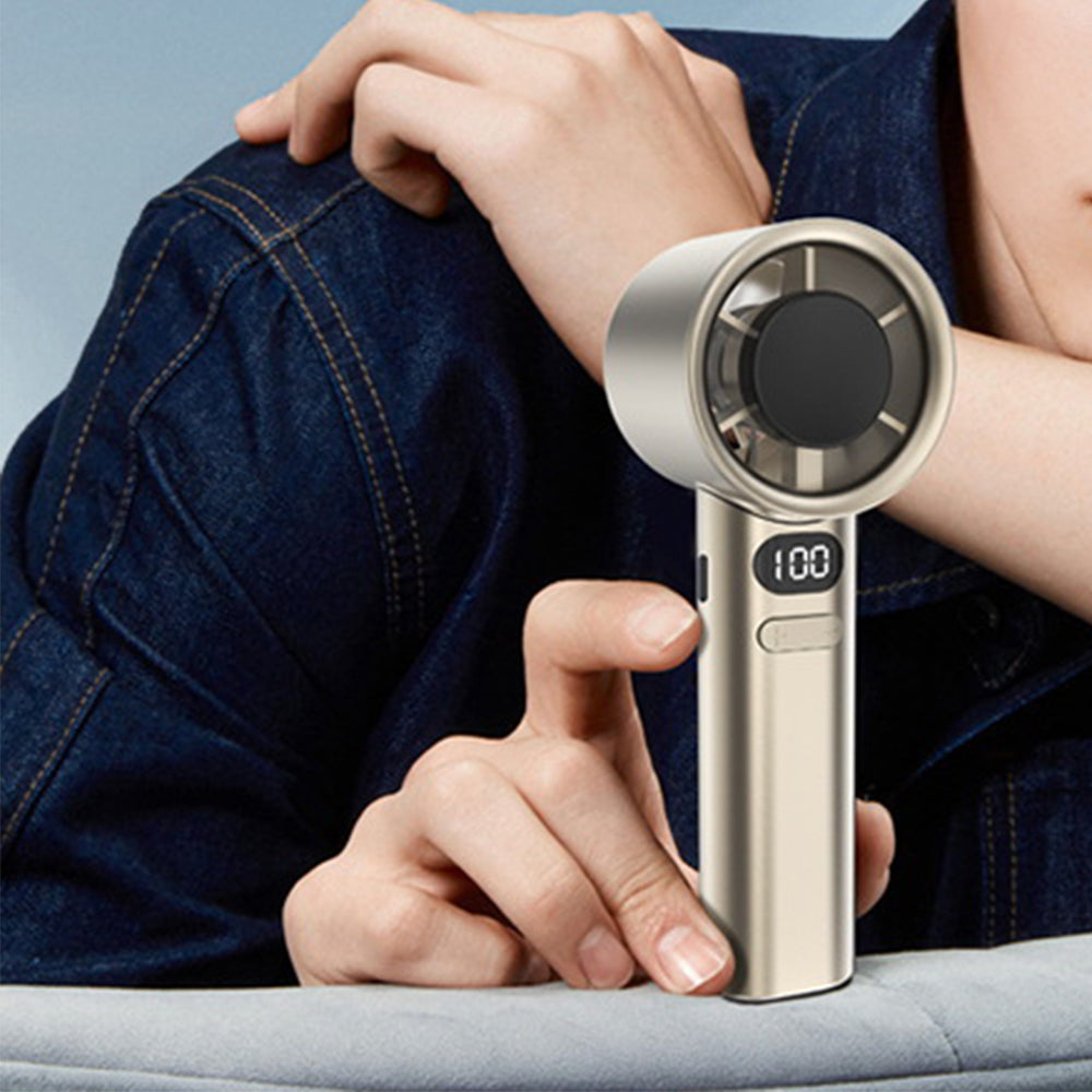 Handheld Fan Digital Display USB Rechargeable Fan with 120 Speeds