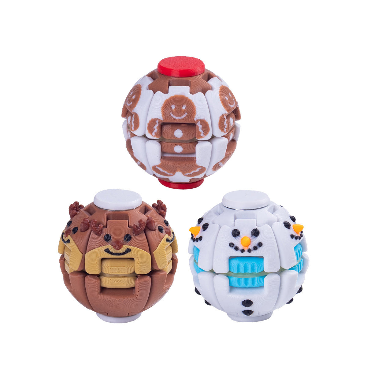 3 X Christmas Fidget Spinner Ball Press Rotate Sensory Fidget Toy Stress Relief Hand Toy for Adults