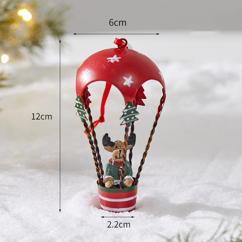3 Pack Iron Parachute Hot Air Balloon Christmas Tree Hanging Ornament