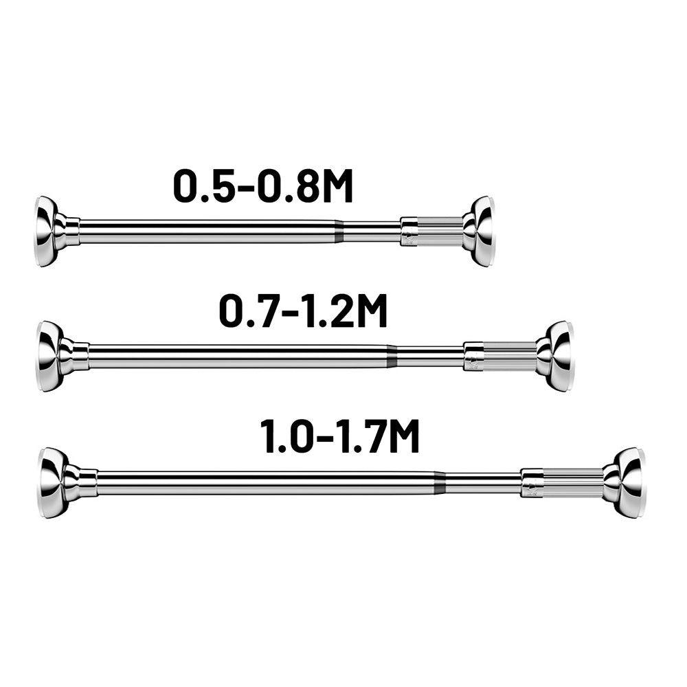 Adjustable Bathroom Curtain Rail Extendable Hanging Pole