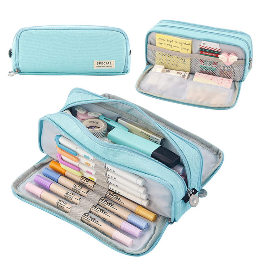 Large Pencil Case with Multiple Compartments Stationery Organizer for Students