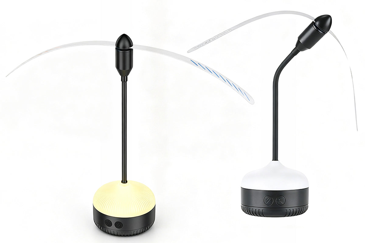 Flexible Blade Fly Repellent Fan Warm Light Table Flying Bug Repeller Fan