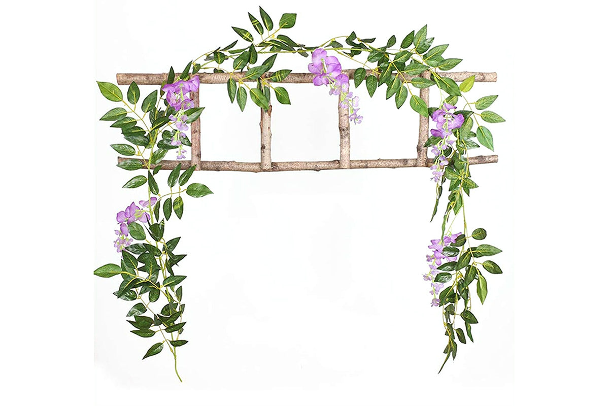 4Pcs Artificial Silk Wisteria Vine Hanging Garland 1.8 m for Home and Garden Decoration
