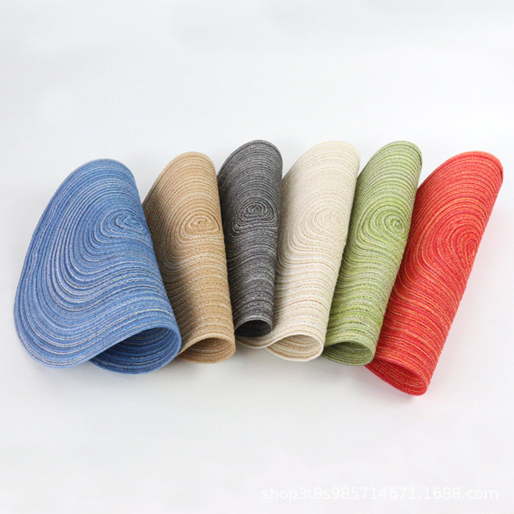 Round Braided Placemats Set of 4 Washable Place Mats for Dining Tables