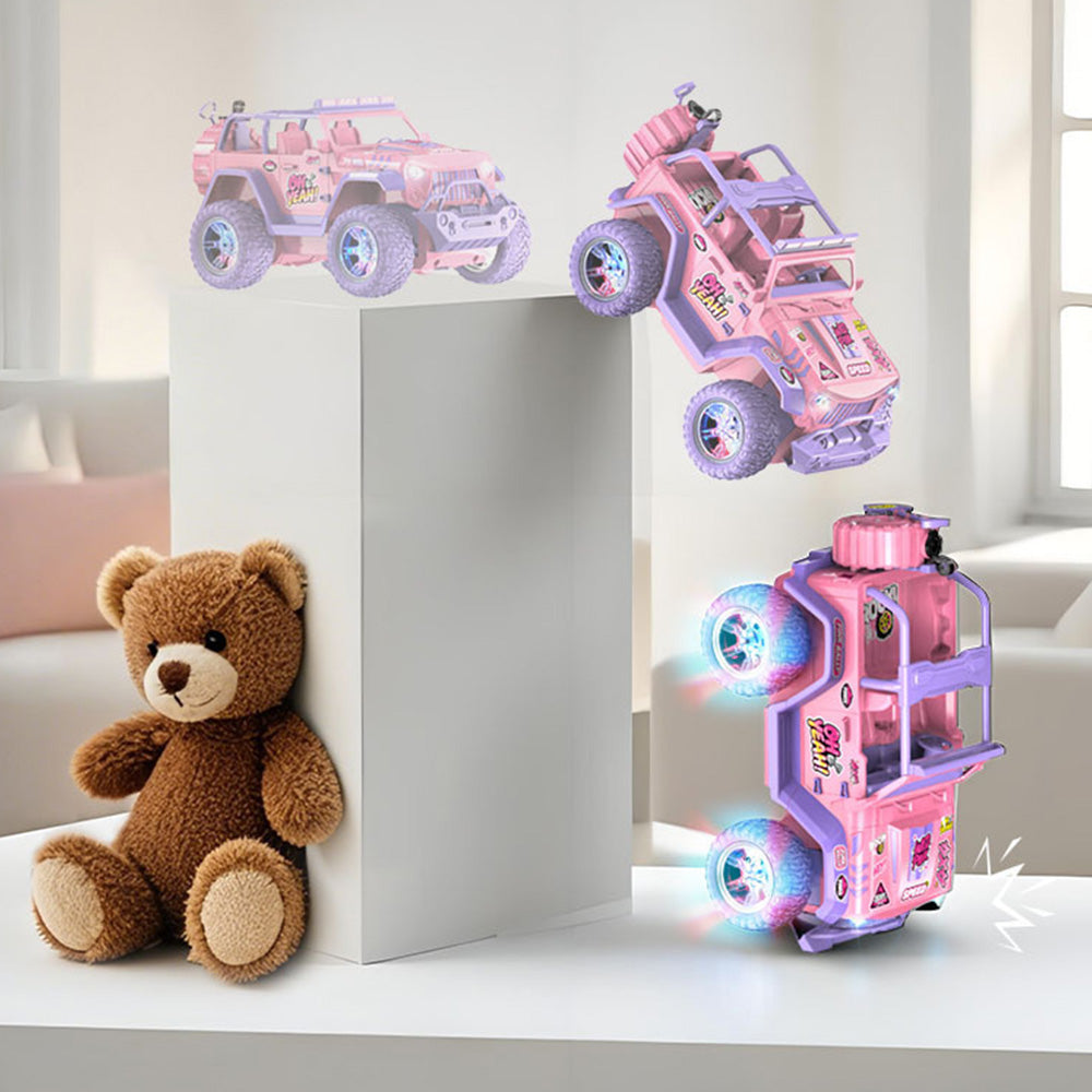 Remote Control Car with Color Lights Stickers Rechargeable Off Road Truck for Home Outdoor