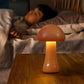 Wooden Mushroom Rechargeable Battery Operated Lamp with Stepless Dimming