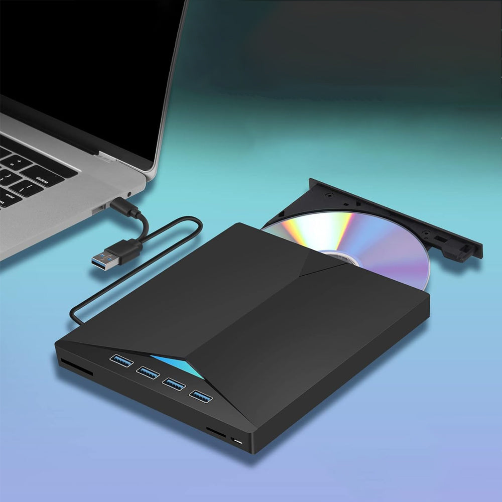 2Pcs External CD/DVD Drive USB 3.0 Ultra-Slim Portable Burner