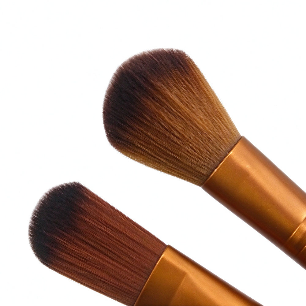 12 Piece Makeup Brush Set with Gold Iron Storage Case