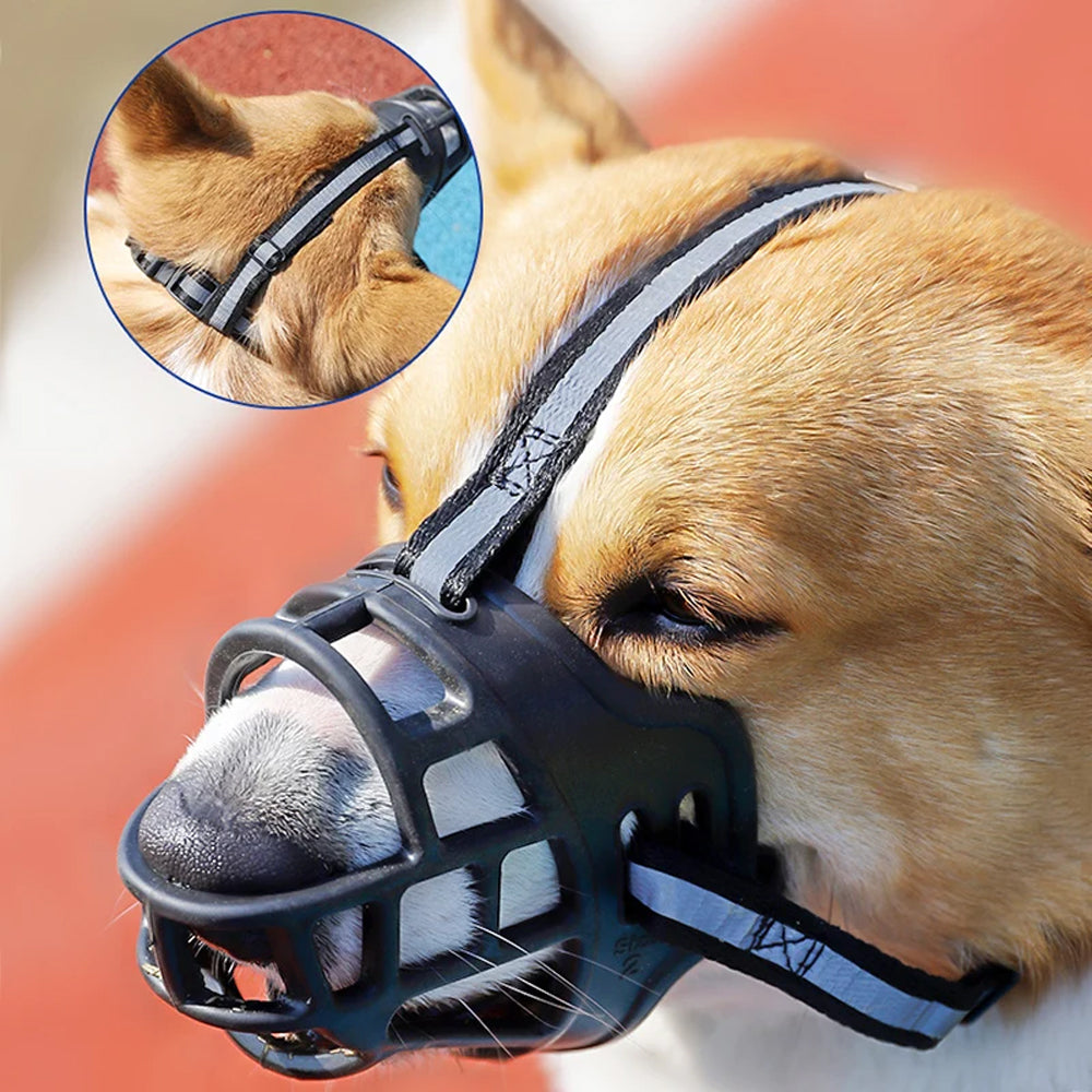 Adjustable Pet Dog Muzzle No Bite Basket Muzzle Cage Mouth Mesh Cover