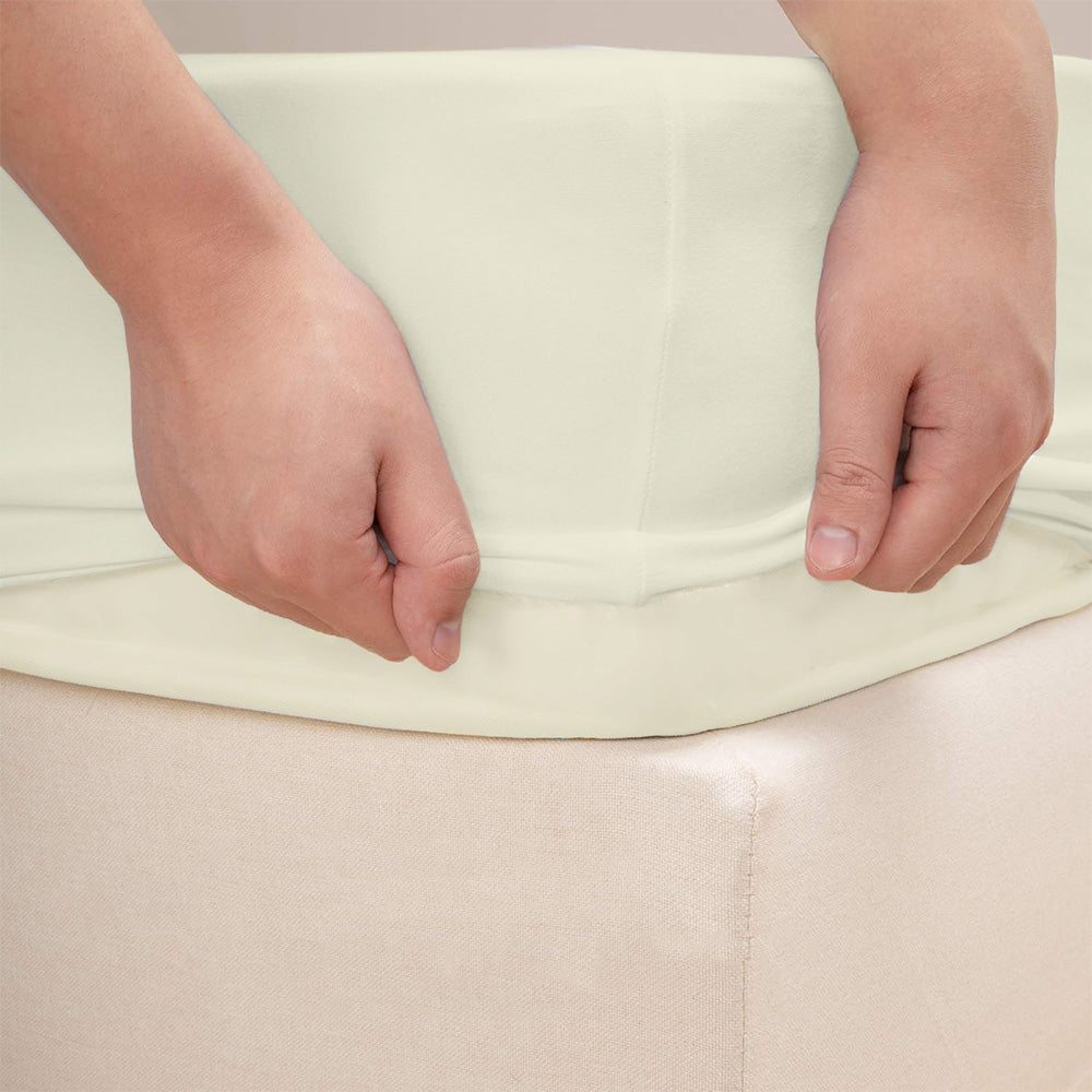Elastic Box Spring Cover Stretchy Wrap Around 4 Sides Bed Skirt for Hotel Home