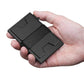 RFID Blocking Slim Aluminum Card Holder Wallet with Durable Expandable Backplate and Holds 12 Plus Cards Plus Cash