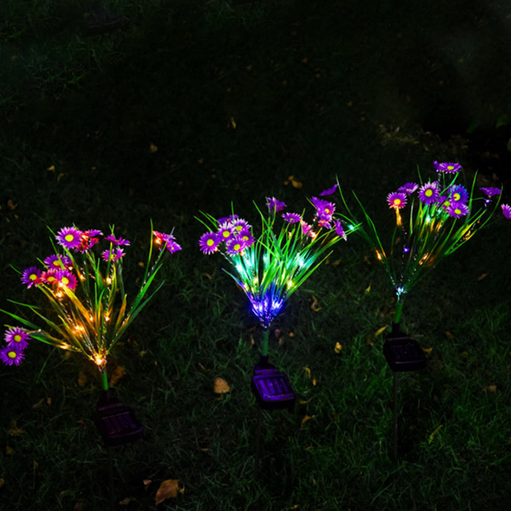 2Pcs Solar Garden Flowers Stake Light