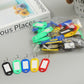 100Pcs Plastic Key Ring Name Tags Keychain Luggage Color ID Labels