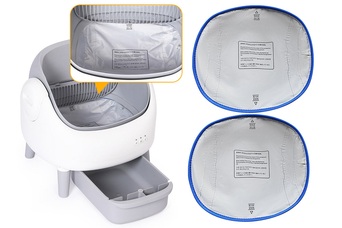 2pcs Tri-Proof Leakproof Liner Mats for Automatic Self Cleaning Smart Litter Box Waterproof Replacement Inner Pads