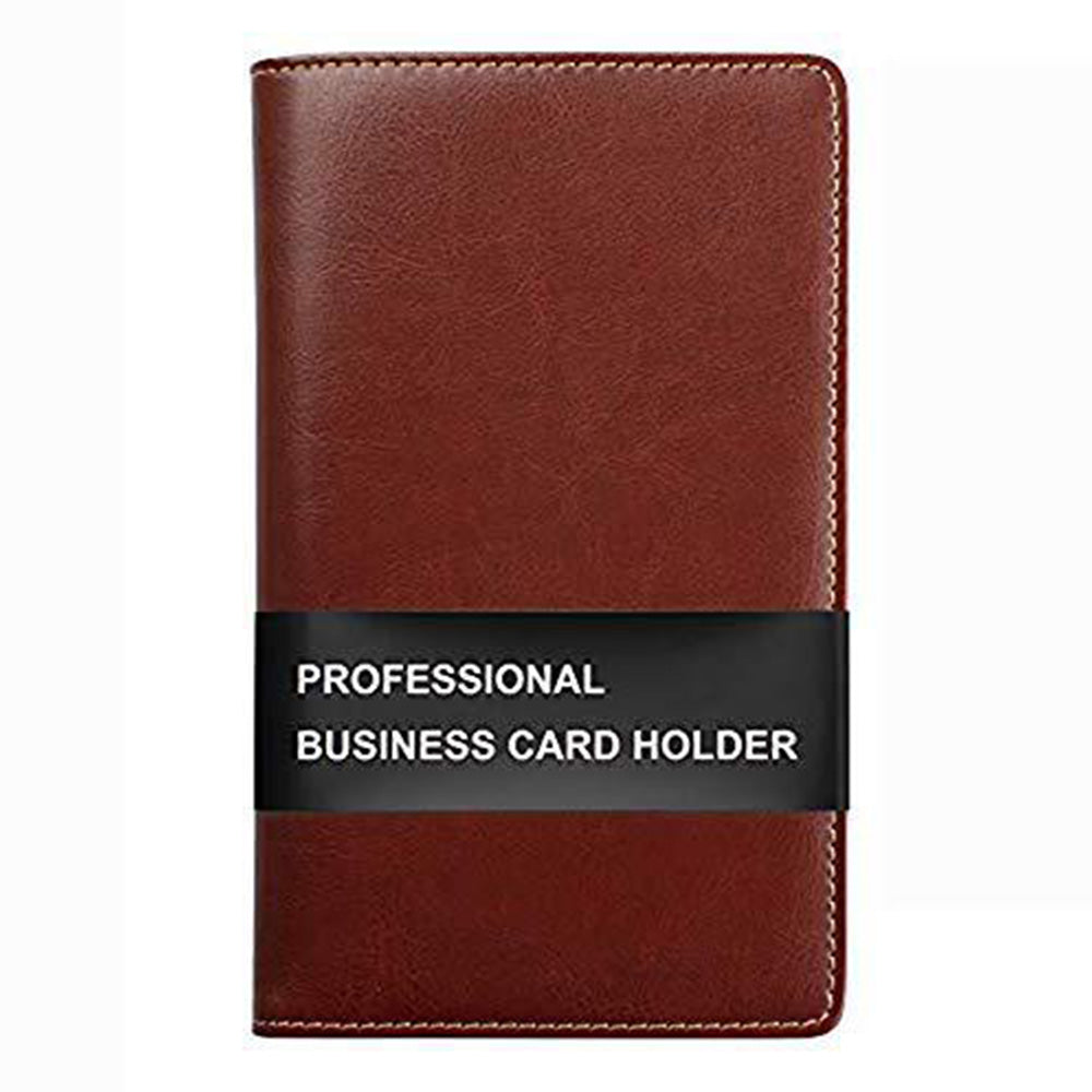 Portable Leather Business Card Holder Album 120-Slot Capacity