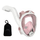 Full Face Snorkel Mask Side Snorkel Mask Panoramic View Snorkeling Gear-Pink