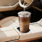2Pcs Iced Coffee Cups with Lid Ribbed Glass Tumbler with Straw Leak Proof Reusable for To Go