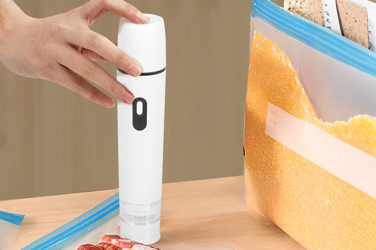 Compact Vacuum Sealer for Food Storage with 15 Reusable Vacuum Bags