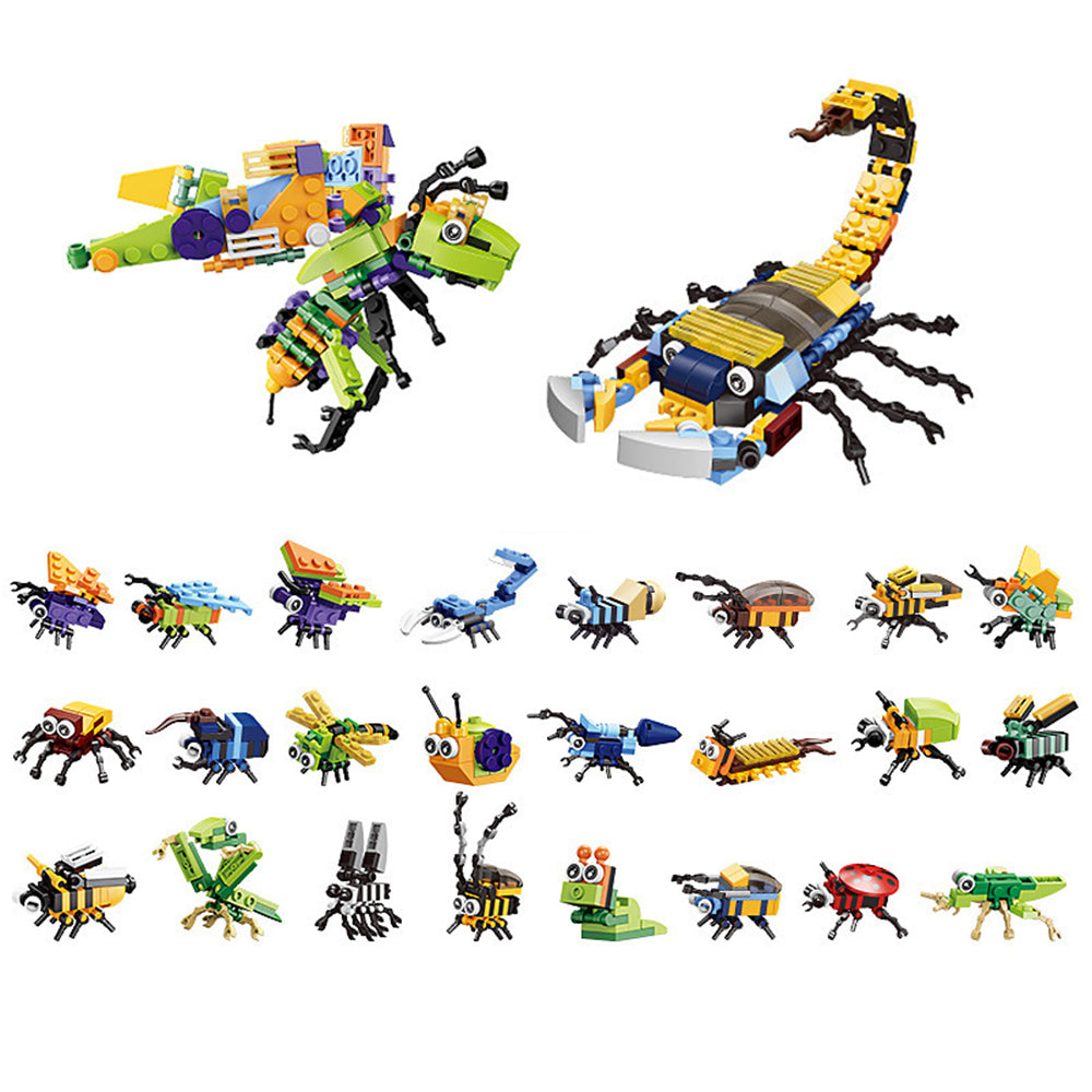 Christmas Advent Calendar Insect Dinosaur Building Blocks Toy Countdown Calendar Xmas Blind Box