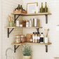 Corner Floating Shelves Set of 3 Wall Mounted Rustic Wood Storage Display Shelves