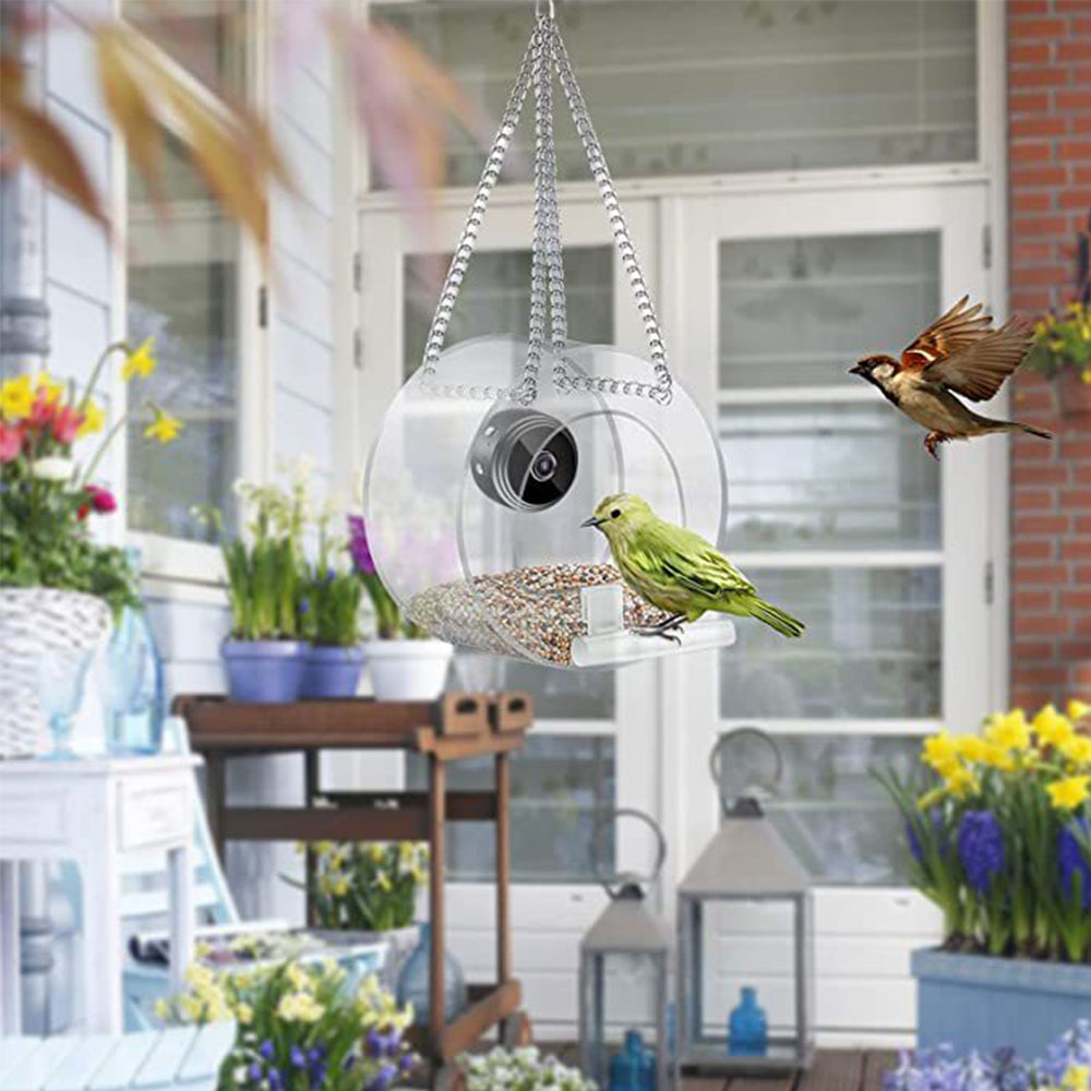 Smart Bird Feeder with 1080P WiFi Connection Camera for Closeup Shots