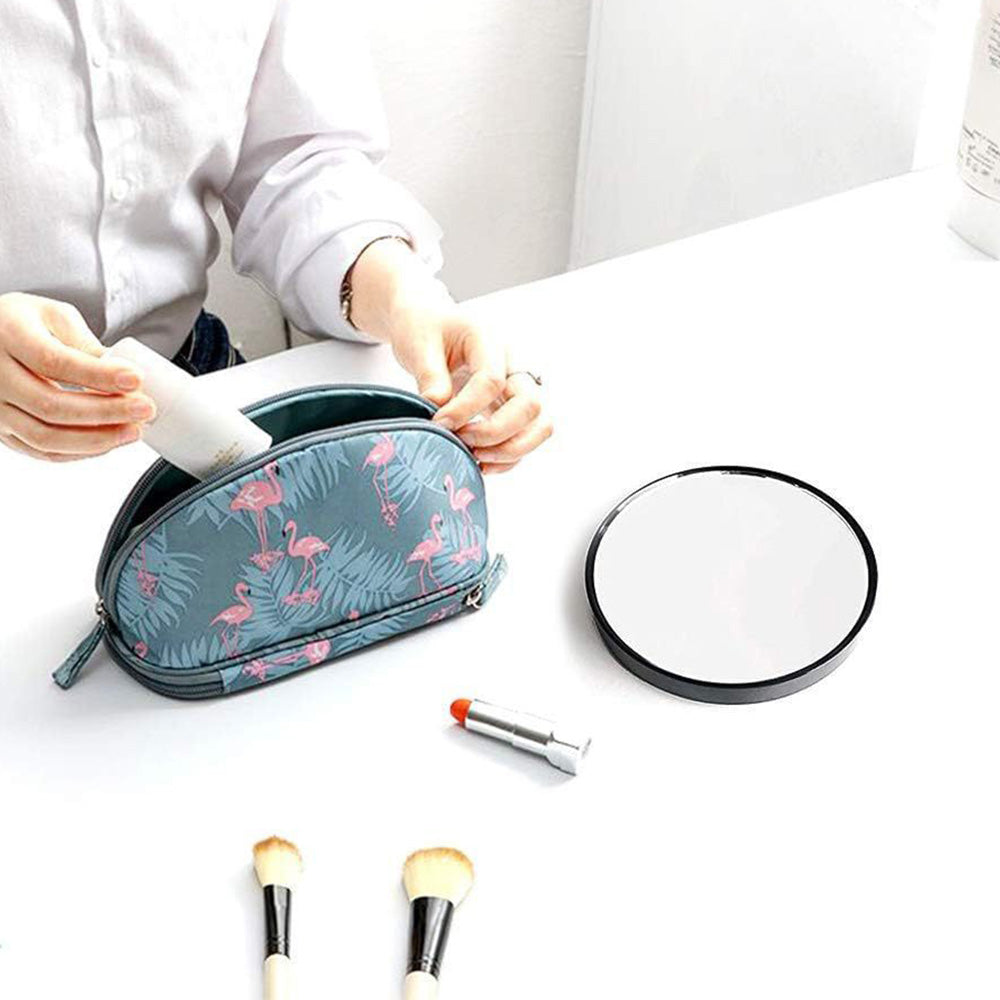Magnifying Mirror Round Suction Cup Magnifier with Tweezers