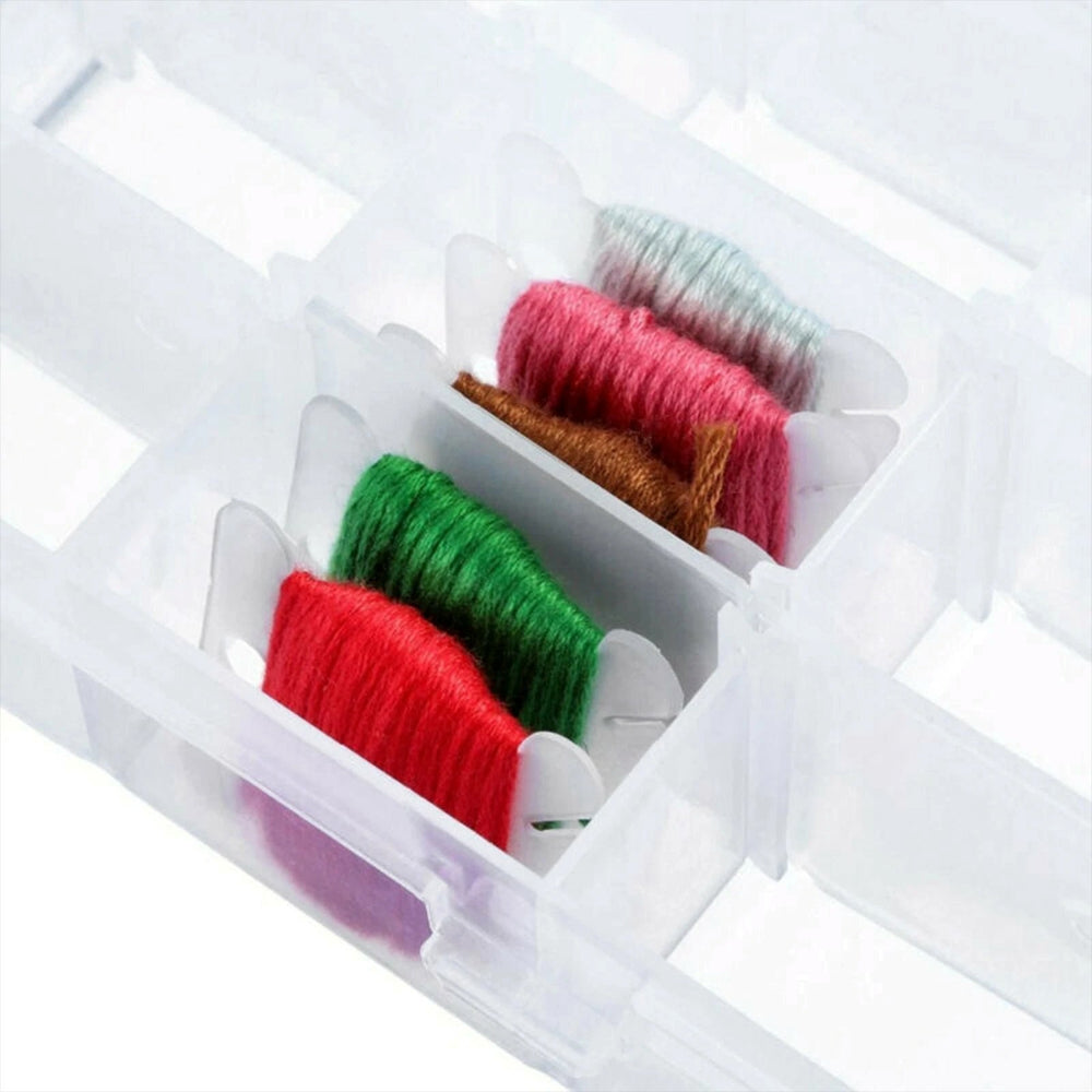 Embroidery Thread Organiser Set with 1 Winder 100 Bobbins Compact Thread Storage Box for Sewing Storage