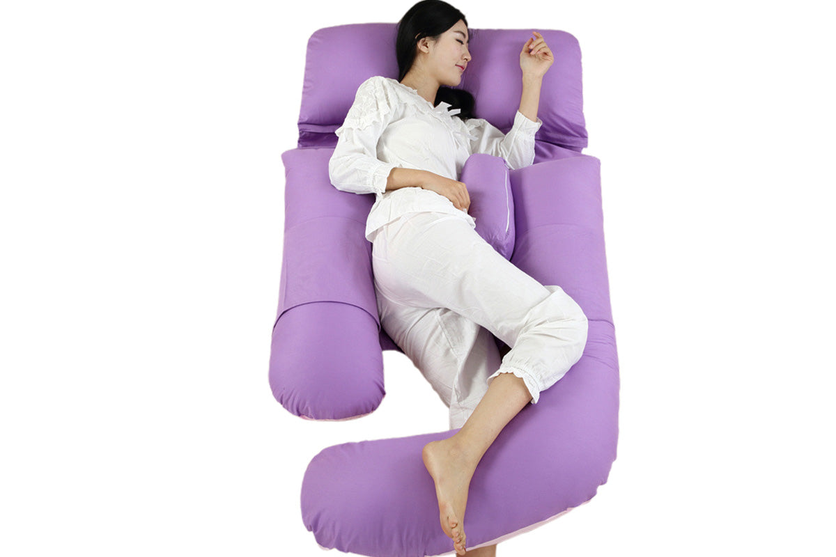 Pregnancy Pillows for Sleeping U Shaped Full Body Maternity Pillow with Removable Cover-Purple