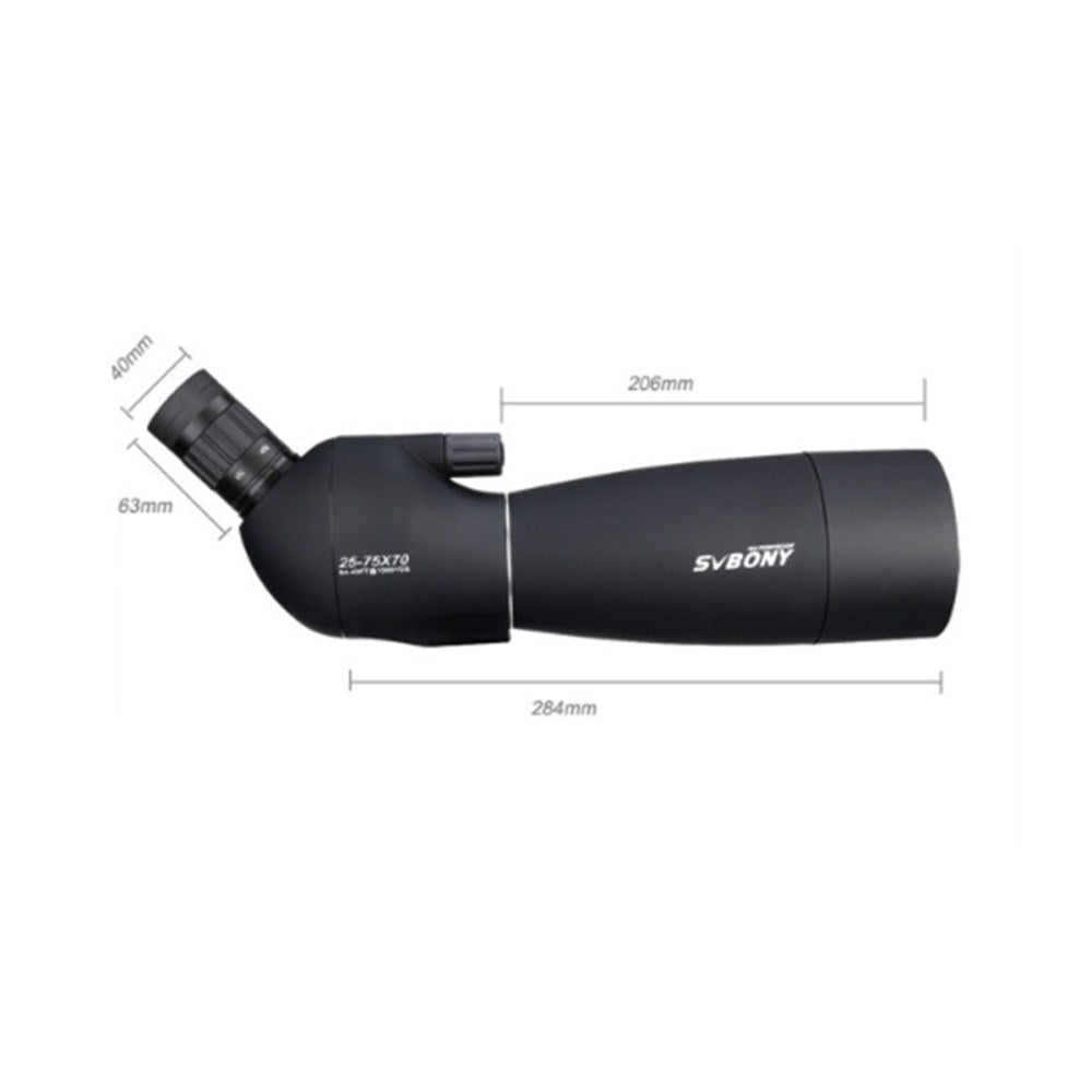 Angled 25-75x70mm Spotter Scope with Phone Adapter and Tripod